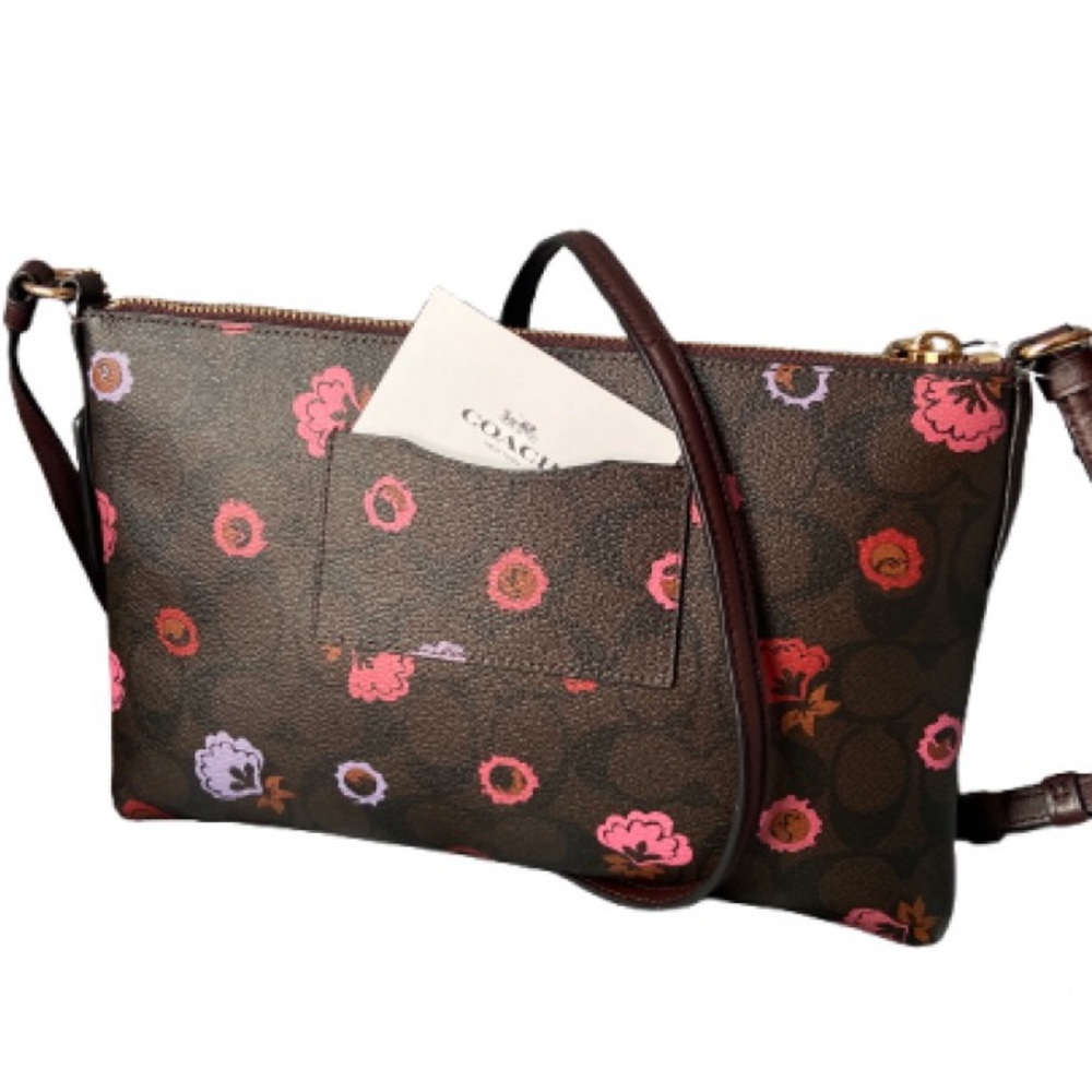 Coach crossbody with a pouch/ PRIMROSE FLORAL SIGNATURE PRINT NWOT - Picture 3 of 6